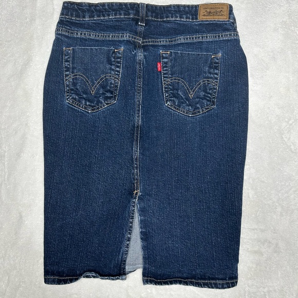 Levi's Dark Blue Denim Pencil Skirt - Picture 2 of 6